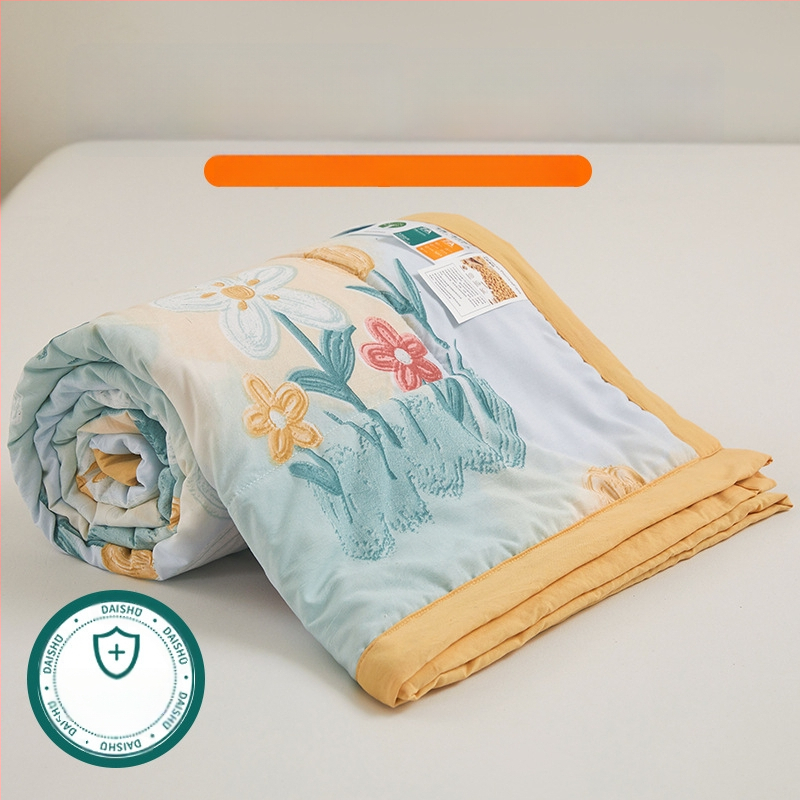 Jielia 7A vasaras kokvilnas sega mazgāšanai, audums no mazgātas kokvilnas, pildījums poliestera šķiedra, reaktīvā druka un krāsošana, stils: mazs svaigs