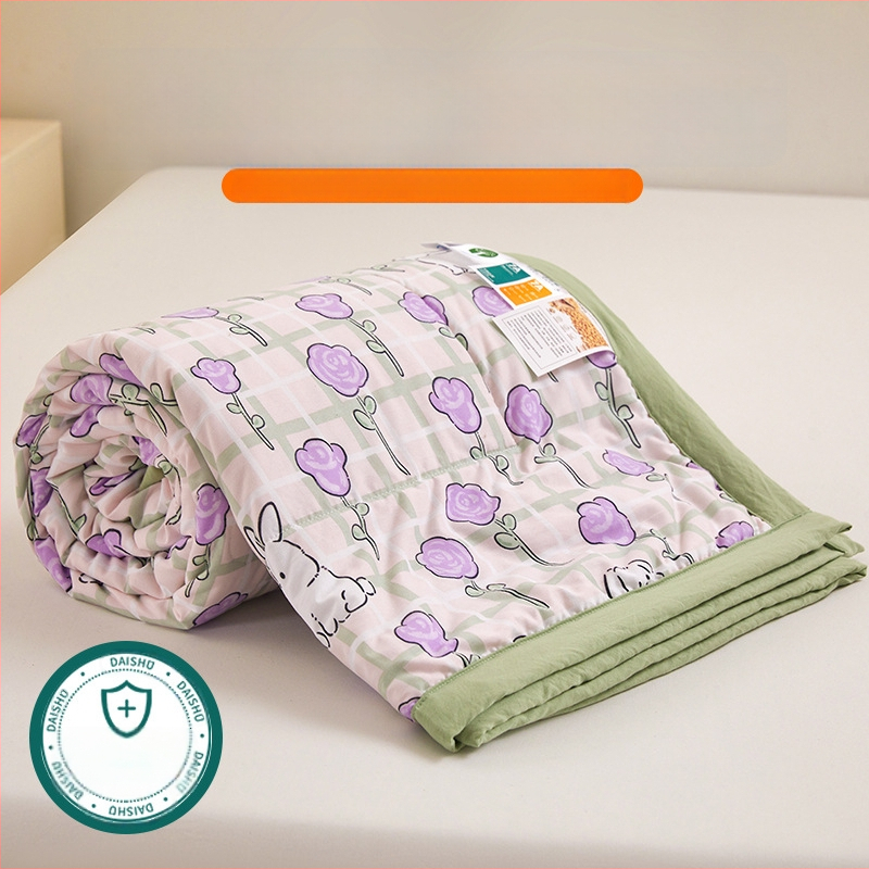 Jielia 7A vasaras kokvilnas sega mazgāšanai, audums no mazgātas kokvilnas, pildījums poliestera šķiedra, reaktīvā druka un krāsošana, stils: mazs svaigs