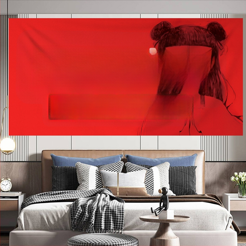 Tapiserija - poliesteres sienas dekors ar ainavu motīvu, taisnstūra forma, neadītā audums, Nacionālais vējš stils; 91–100% poliestera saturs; piemērota dzīvojamai istabai, guļamistabai, ārējiem telpām, restorāniem, vannas istabai, balkoniem, bērnu istabai