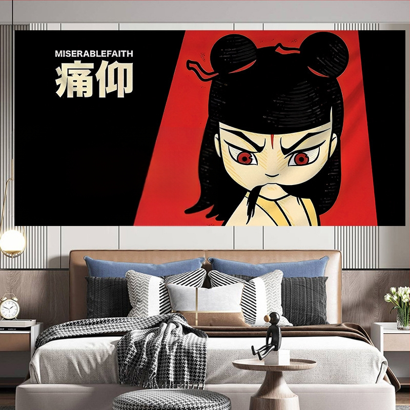 Tapiserija - poliesteres sienas dekors ar ainavu motīvu, taisnstūra forma, neadītā audums, Nacionālais vējš stils; 91–100% poliestera saturs; piemērota dzīvojamai istabai, guļamistabai, ārējiem telpām, restorāniem, vannas istabai, balkoniem, bērnu istabai