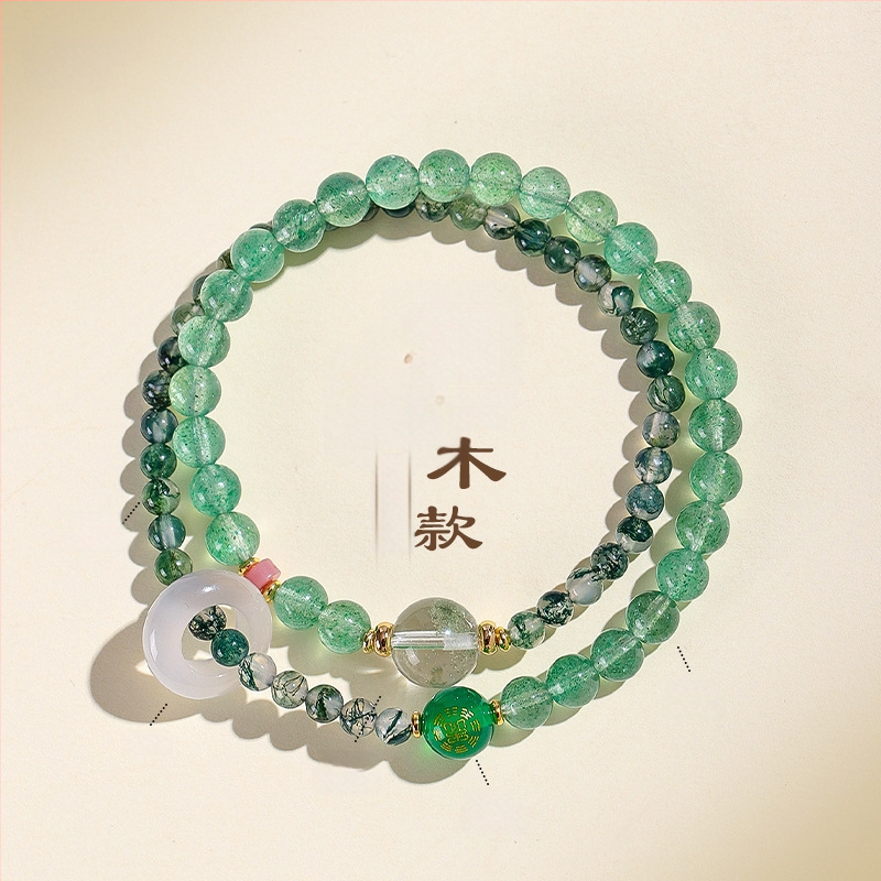 Penkių elementų apyrankė moterims, natūralus kristalas citrinas, rankų darbo, originalus dizainas