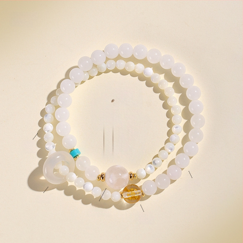 Penkių elementų apyrankė moterims, natūralus kristalas citrinas, rankų darbo, originalus dizainas