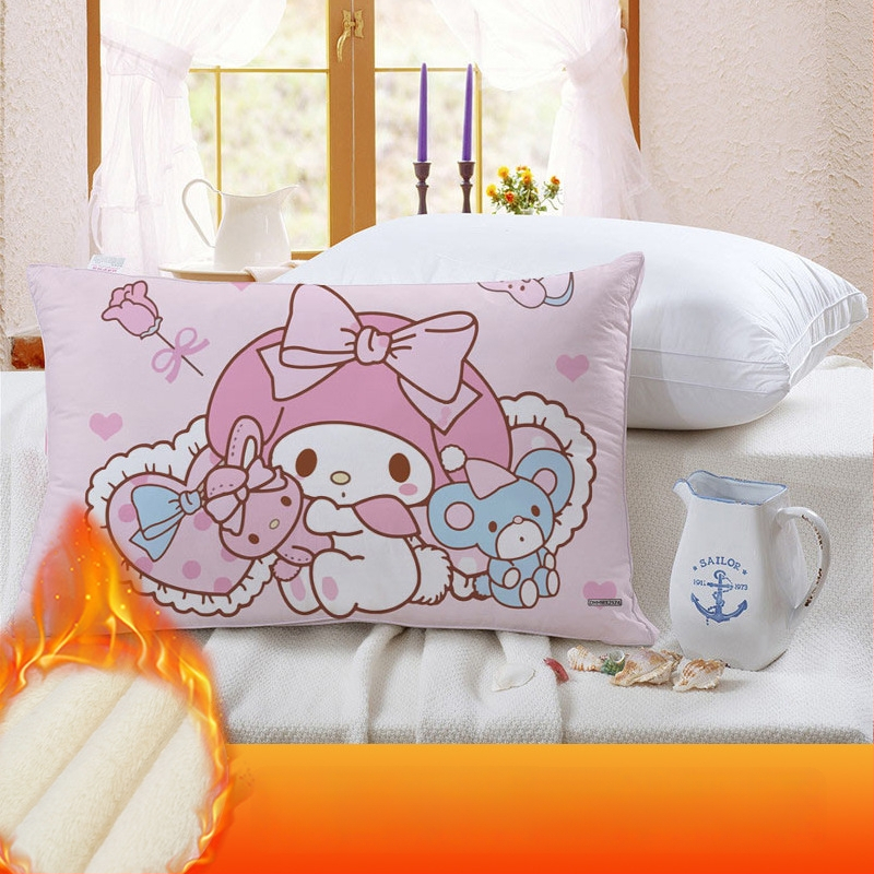 Divpusēja spilvendrāna bērniem Kuromi ar flīsa oderi, digitālā apdruka, 100% poliesters