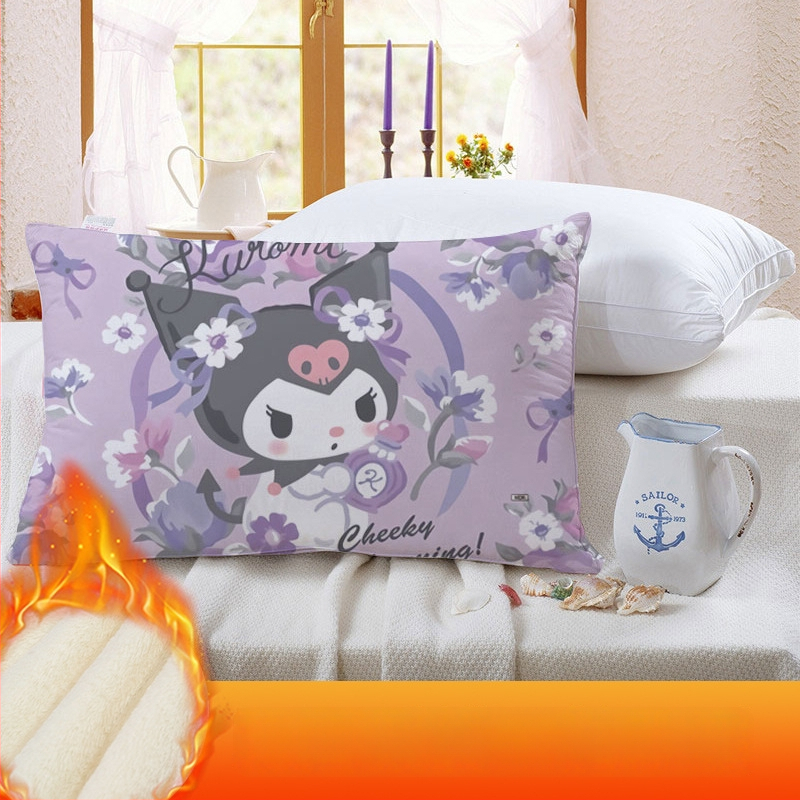 Divpusēja spilvendrāna bērniem Kuromi ar flīsa oderi, digitālā apdruka, 100% poliesters