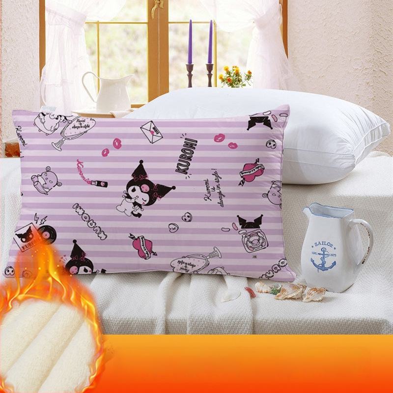 Divpusēja spilvendrāna bērniem Kuromi ar flīsa oderi, digitālā apdruka, 100% poliesters