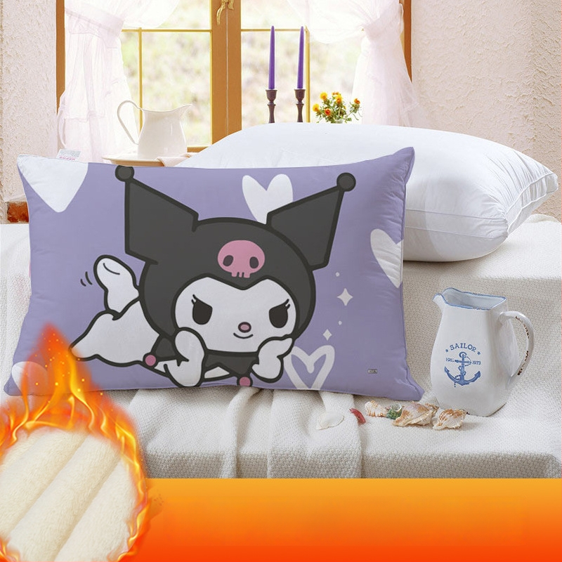 Divpusēja spilvendrāna bērniem Kuromi ar flīsa oderi, digitālā apdruka, 100% poliesters