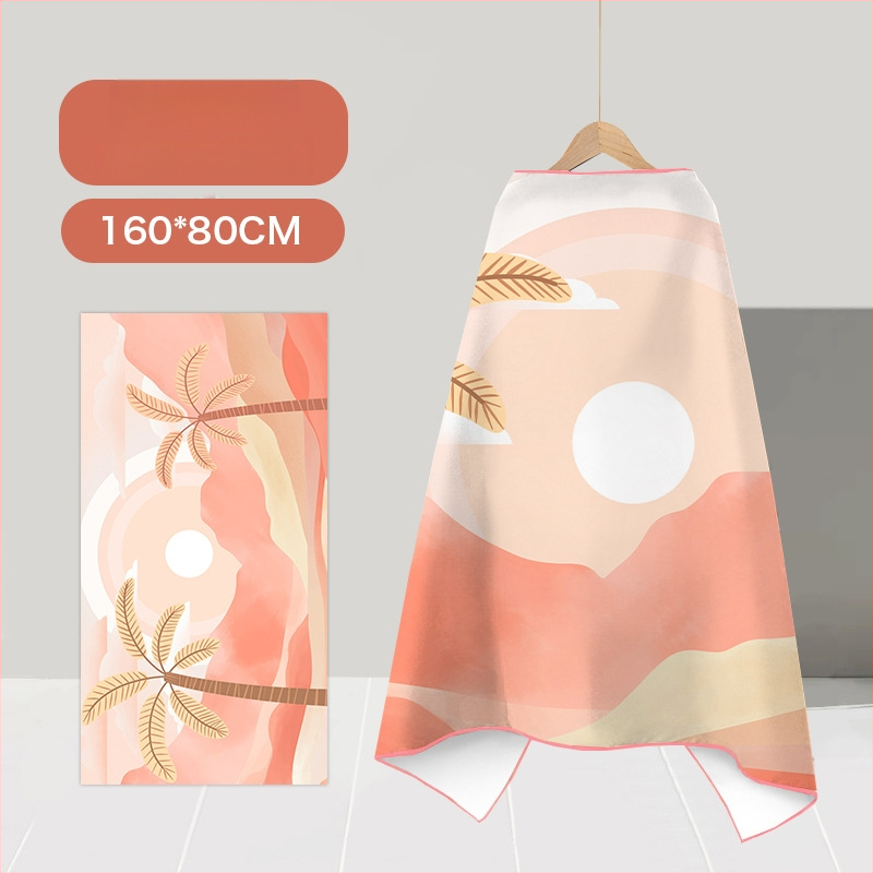 Nēsājamais mikroviļņu dvieļu pludmales pončo – ātri žūst, viegls, ar pogu kapuci; Materiāls: mikrofibra; Svars zem 100 g; Diegs: 150D; Jacquard aušana