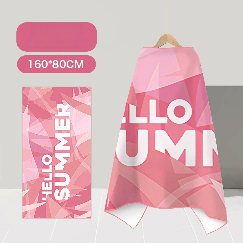 Nēsājamais mikroviļņu dvieļu pludmales pončo – ātri žūst, viegls, ar pogu kapuci; Materiāls: mikrofibra; Svars zem 100 g; Diegs: 150D; Jacquard aušana