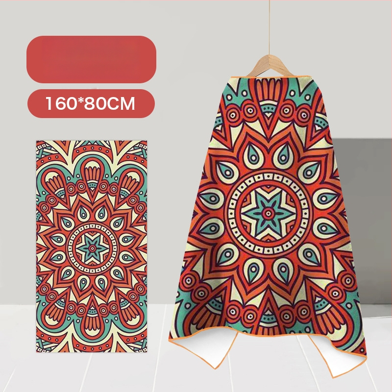 Nēsājamais mikroviļņu dvieļu pludmales pončo – ātri žūst, viegls, ar pogu kapuci; Materiāls: mikrofibra; Svars zem 100 g; Diegs: 150D; Jacquard aušana