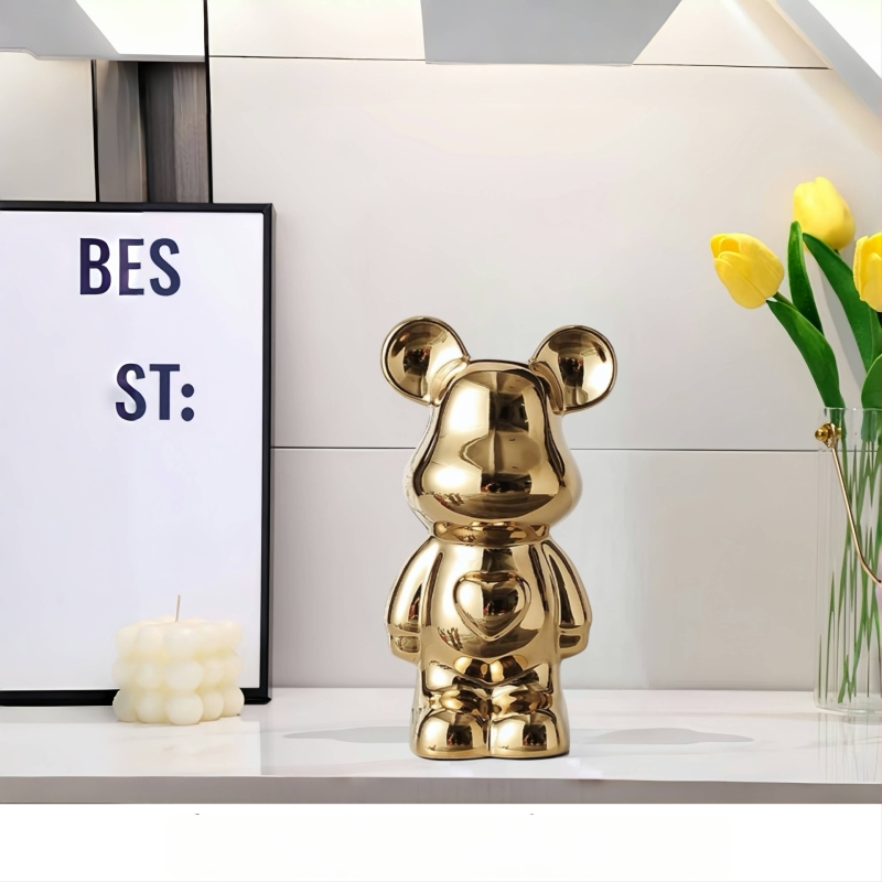 Keramikas lāča karikatūras figūriņa, modernā minimālistiskā stilā; Materiāls: glazēta keramika; Kategorija: Karikatūra; Ideāls dāvanai