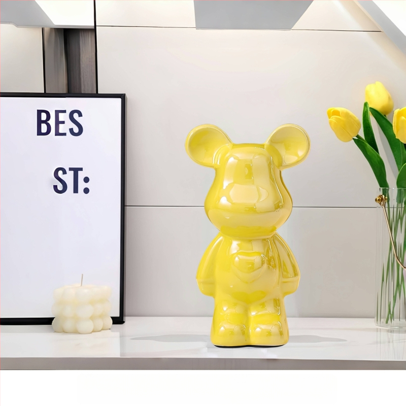 Keramikas lāča karikatūras figūriņa, modernā minimālistiskā stilā; Materiāls: glazēta keramika; Kategorija: Karikatūra; Ideāls dāvanai