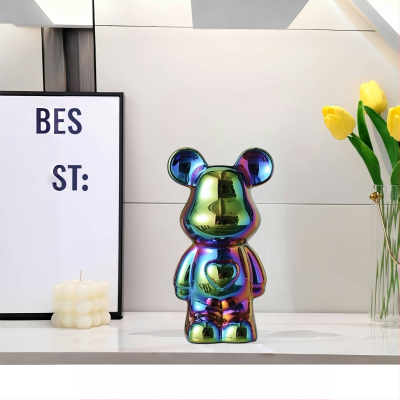 Keramikas lāča karikatūras figūriņa, modernā minimālistiskā stilā; Materiāls: glazēta keramika; Kategorija: Karikatūra; Ideāls dāvanai