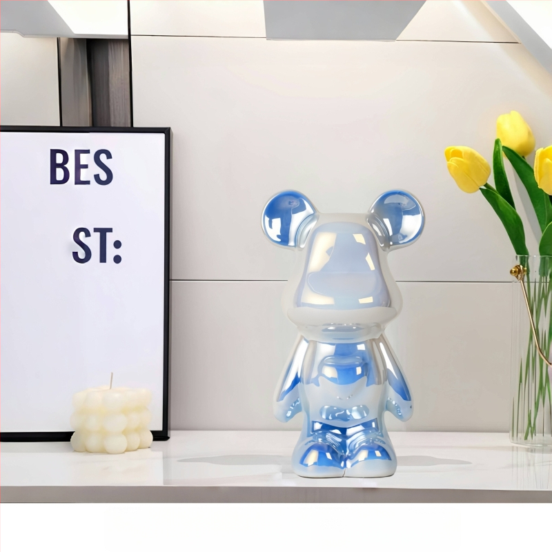 Keramikas lāča karikatūras figūriņa, modernā minimālistiskā stilā; Materiāls: glazēta keramika; Kategorija: Karikatūra; Ideāls dāvanai