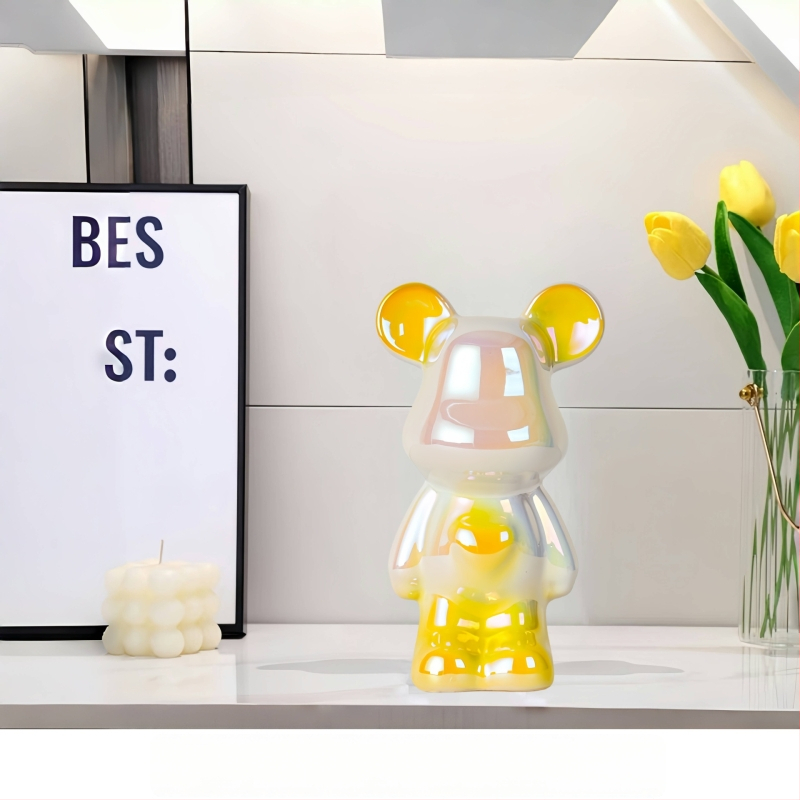 Keramikas lāča karikatūras figūriņa, modernā minimālistiskā stilā; Materiāls: glazēta keramika; Kategorija: Karikatūra; Ideāls dāvanai