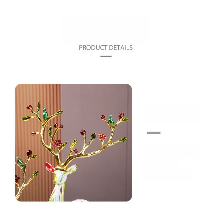 Sveķu briedis figūriņa, ķīniešu stila dekoratīvā skulptūra mājām vai birojam, ideāla dāvana