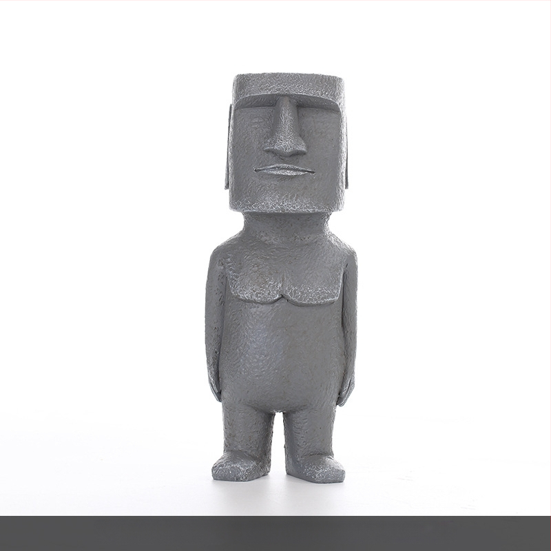 Moai statuja skandināvu minimālisma stilā — figūra no sintētiskā sveķu, Top rhyme zīmols, kods Dy2075, kategorija: figūra, piemērota viesistabai, TV skapim un rakstāmgaldam dekoram