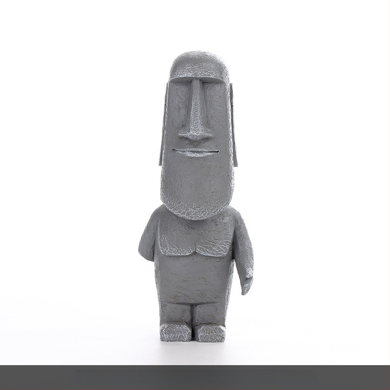 Moai statuja skandināvu minimālisma stilā — figūra no sintētiskā sveķu, Top rhyme zīmols, kods Dy2075, kategorija: figūra, piemērota viesistabai, TV skapim un rakstāmgaldam dekoram