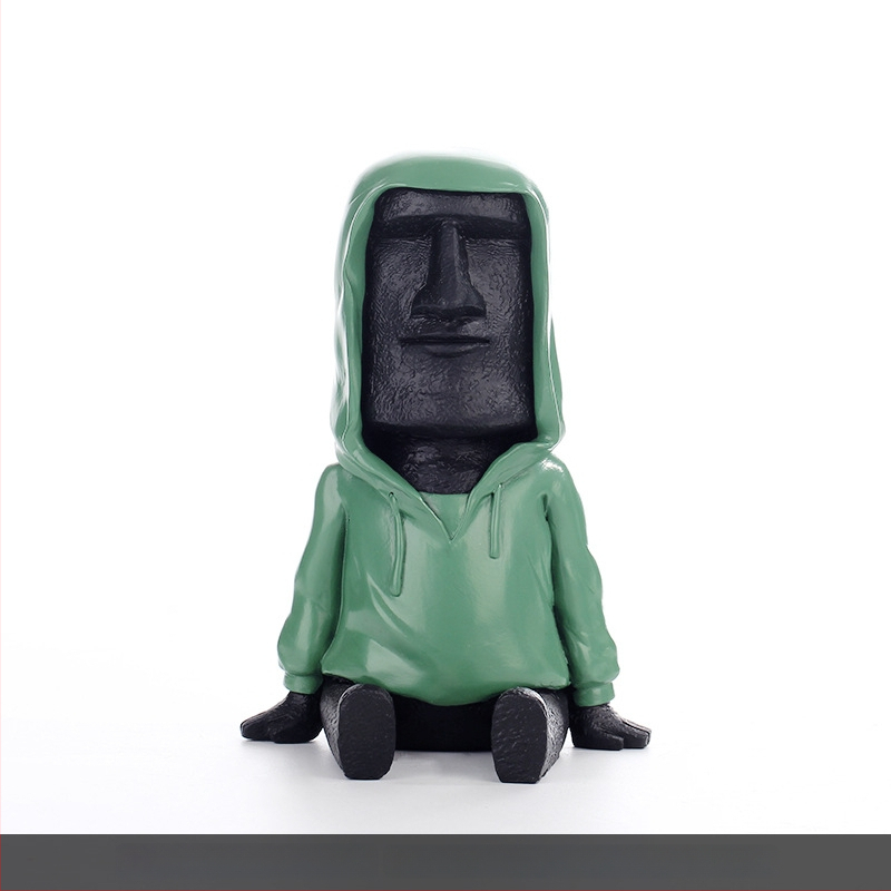 Moai statuja skandināvu minimālisma stilā — figūra no sintētiskā sveķu, Top rhyme zīmols, kods Dy2075, kategorija: figūra, piemērota viesistabai, TV skapim un rakstāmgaldam dekoram