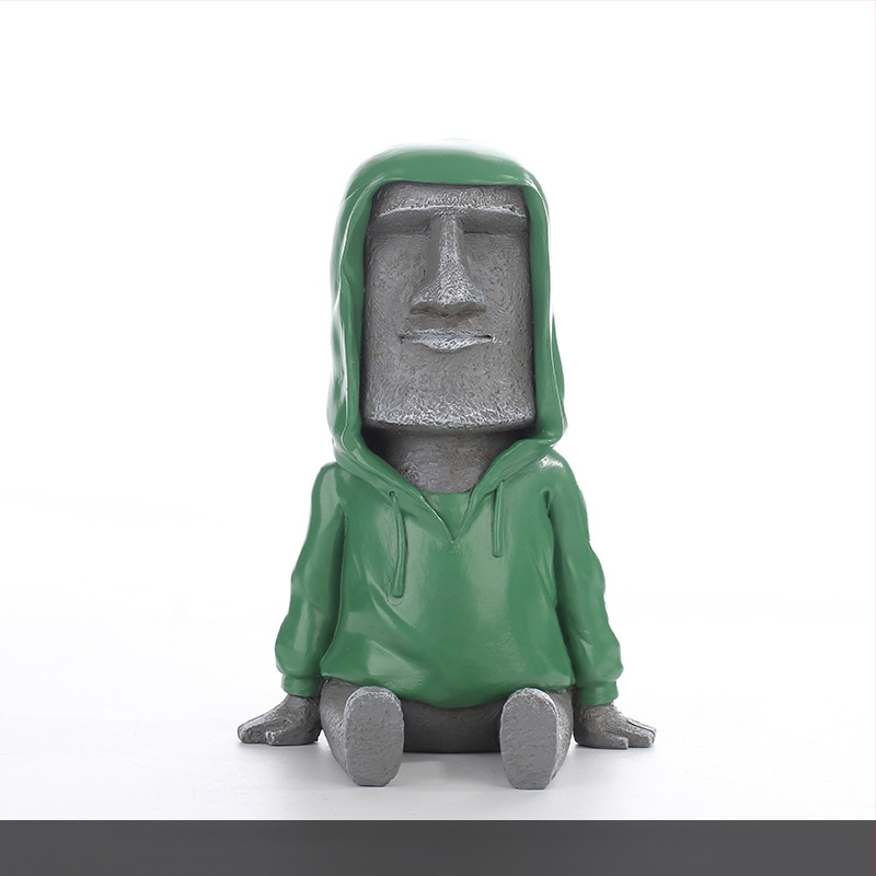Moai statuja skandināvu minimālisma stilā — figūra no sintētiskā sveķu, Top rhyme zīmols, kods Dy2075, kategorija: figūra, piemērota viesistabai, TV skapim un rakstāmgaldam dekoram