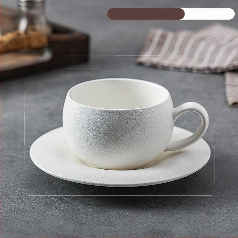 Retro porcelanska šalica za kavu s držačem, latte art, lagani luksuz, 300 ml