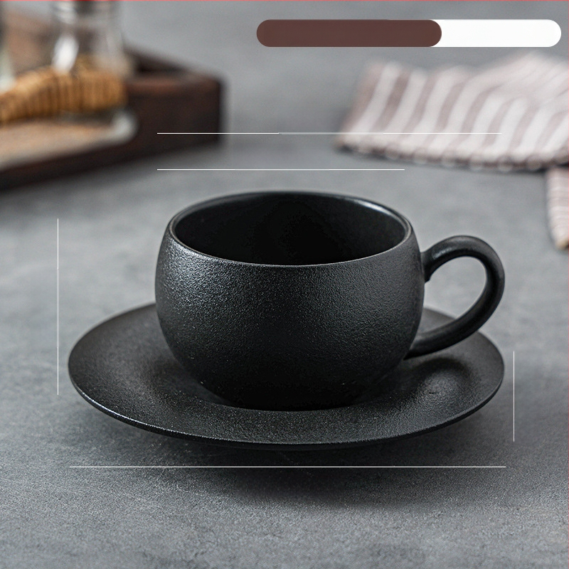 Retro porcelanska šalica za kavu s držačem, latte art, lagani luksuz, 300 ml