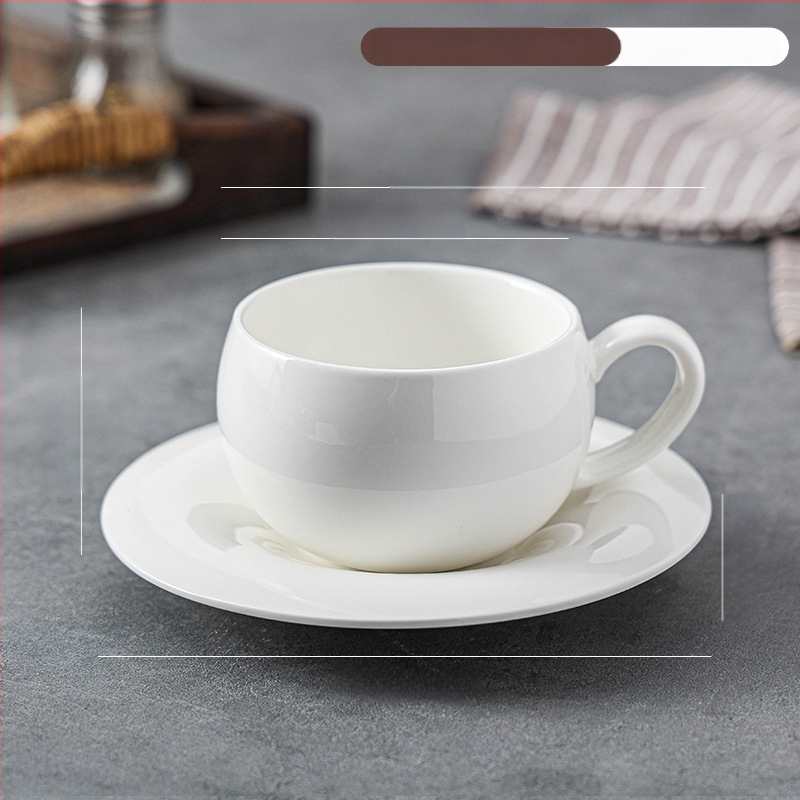 Retro porcelanska šalica za kavu s držačem, latte art, lagani luksuz, 300 ml