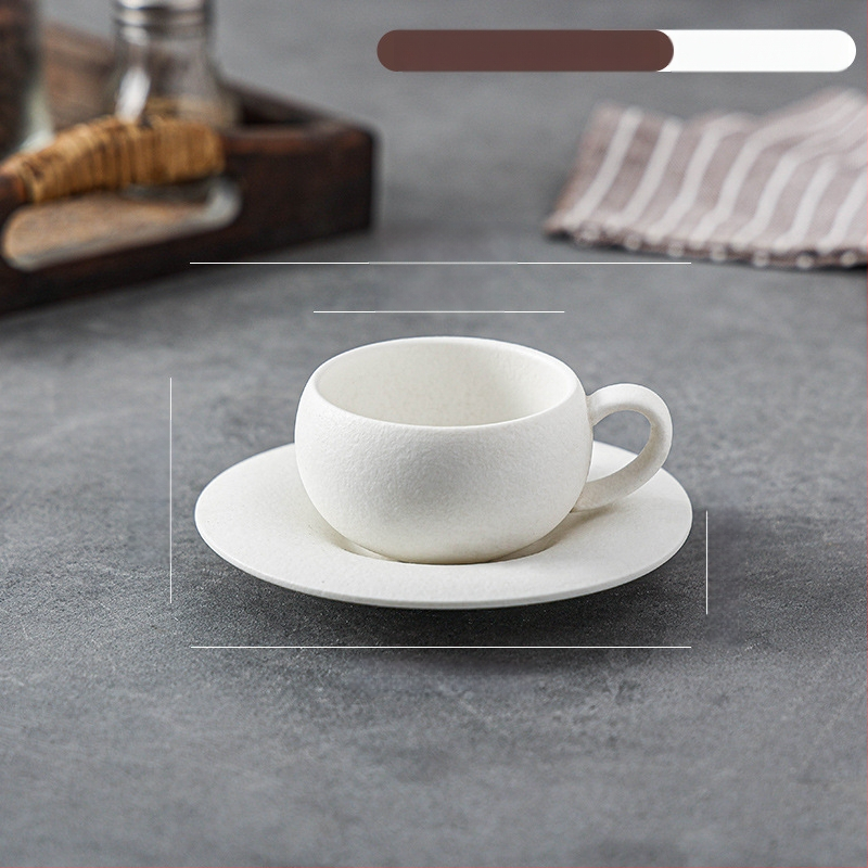 Retro porcelanska šalica za kavu s držačem, latte art, lagani luksuz, 300 ml