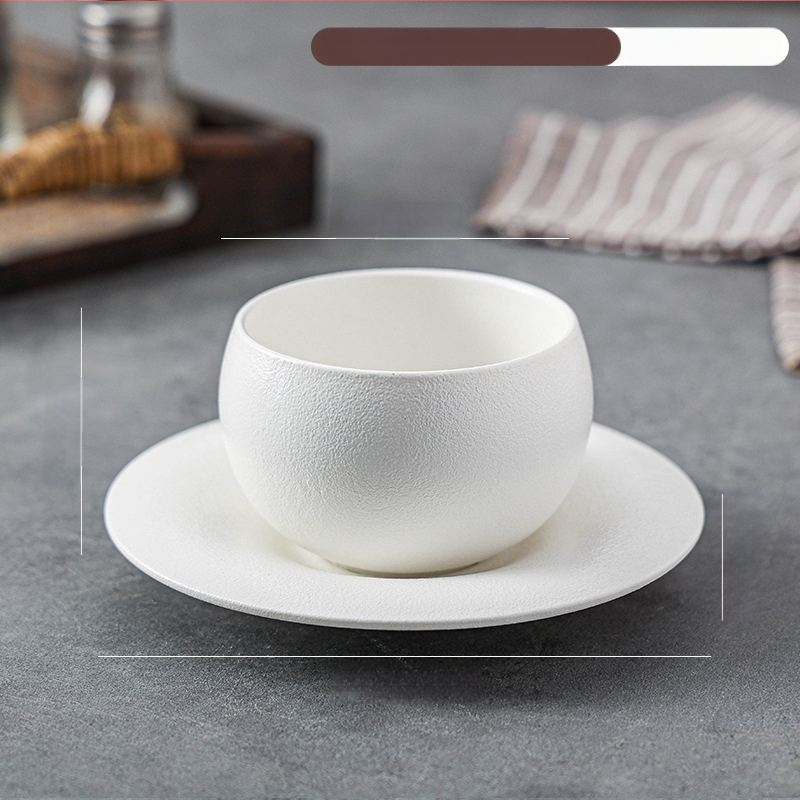 Retro porcelanska šalica za kavu s držačem, latte art, lagani luksuz, 300 ml