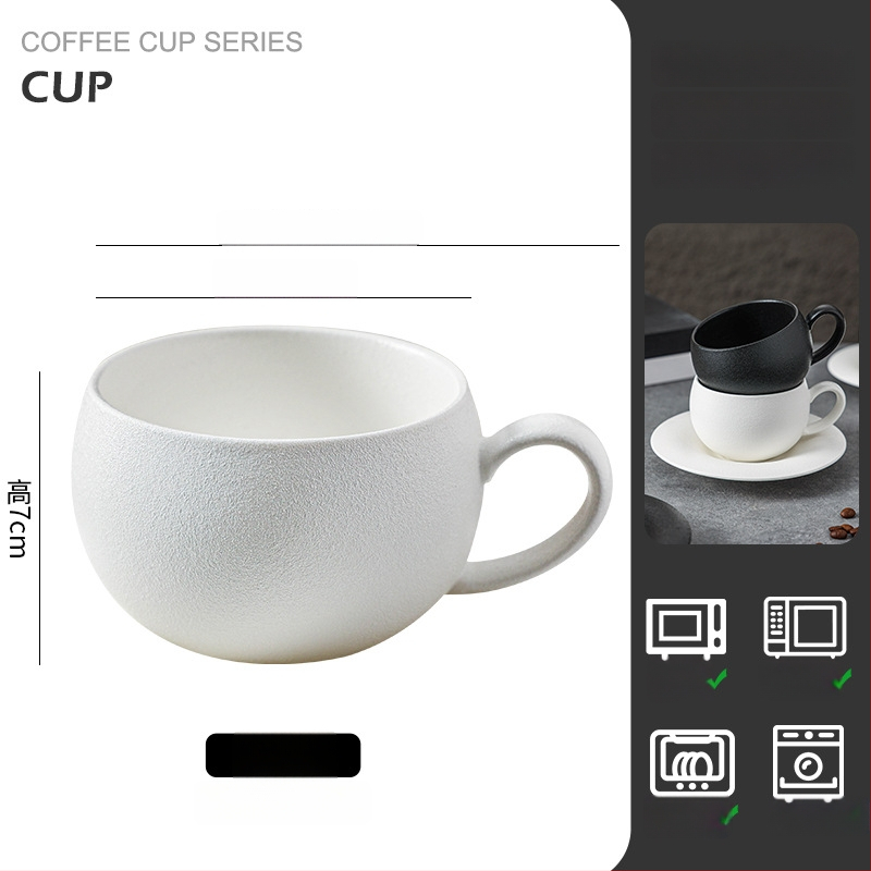 Retro porcelanska šalica za kavu s držačem, latte art, lagani luksuz, 300 ml