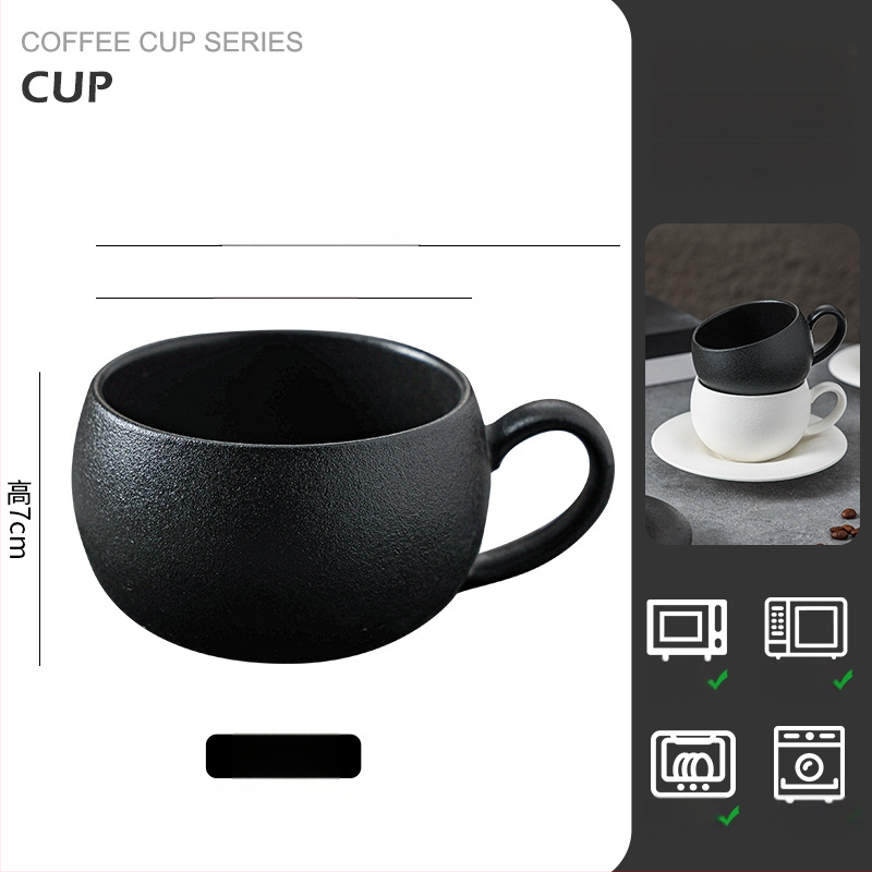 Retro porcelanska šalica za kavu s držačem, latte art, lagani luksuz, 300 ml