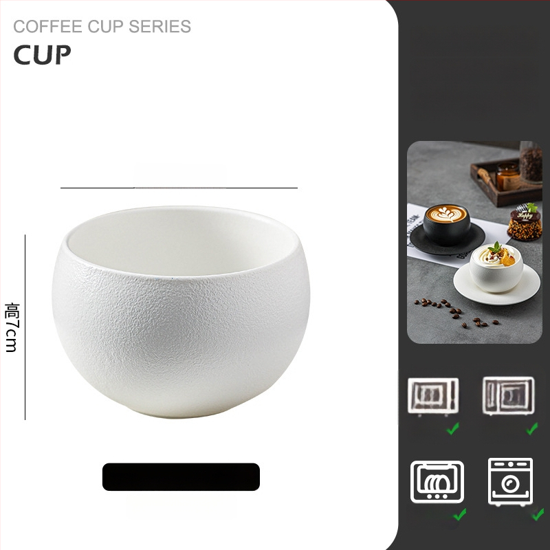 Retro porcelanska šalica za kavu s držačem, latte art, lagani luksuz, 300 ml