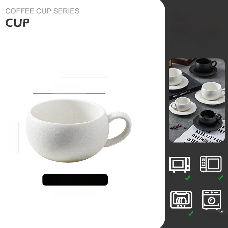 Retro porcelanska šalica za kavu s držačem, latte art, lagani luksuz, 300 ml