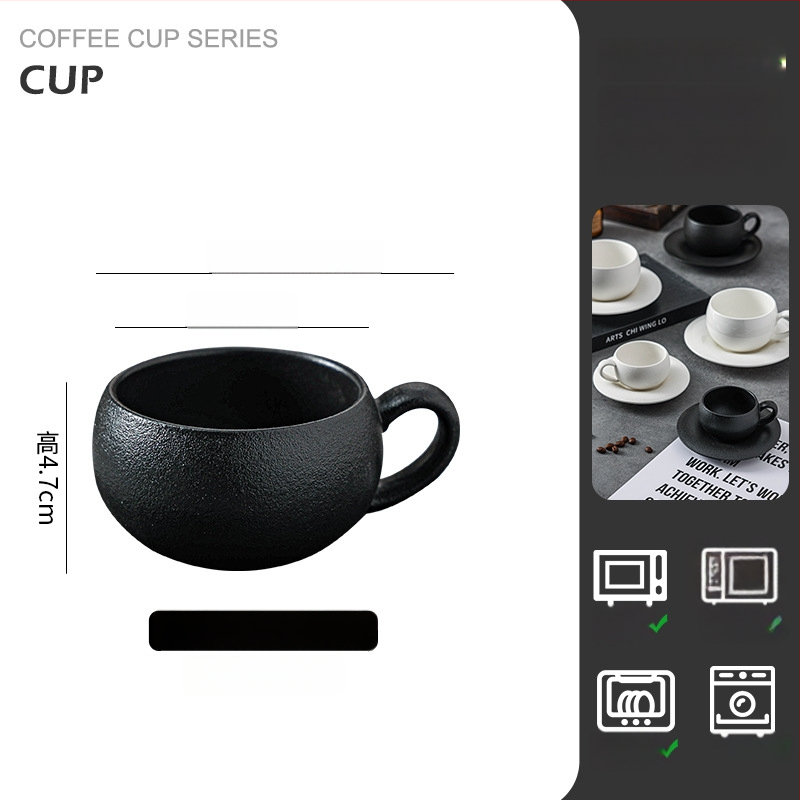 Retro porcelanska šalica za kavu s držačem, latte art, lagani luksuz, 300 ml