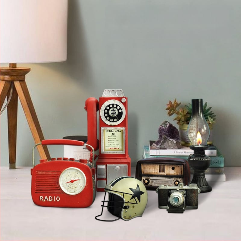 Sveķu dekoratīvā figūra — Kameras un radio modeļa dekors bārā, kafejnīcā un veikalā (Materiāls: sintētiskais sveķis; Zīmols: Gu Chu; Kategorija: Sveķu amatniecība; Iepakojums: kartona iepakojums; Materiālu tips: plastmasa, sveķi)