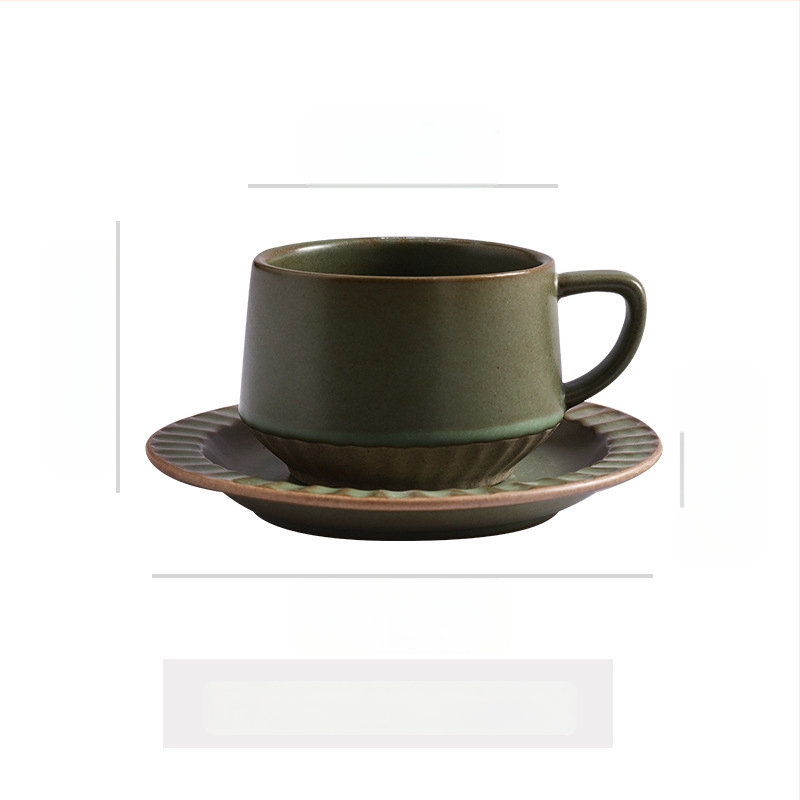 Keramikas kafas krūze ar ziedu rakstu, retro stilā, divu vienību komplekts, mikroviļņu krāsnij droša un izturīga pret augstām temperatūrām