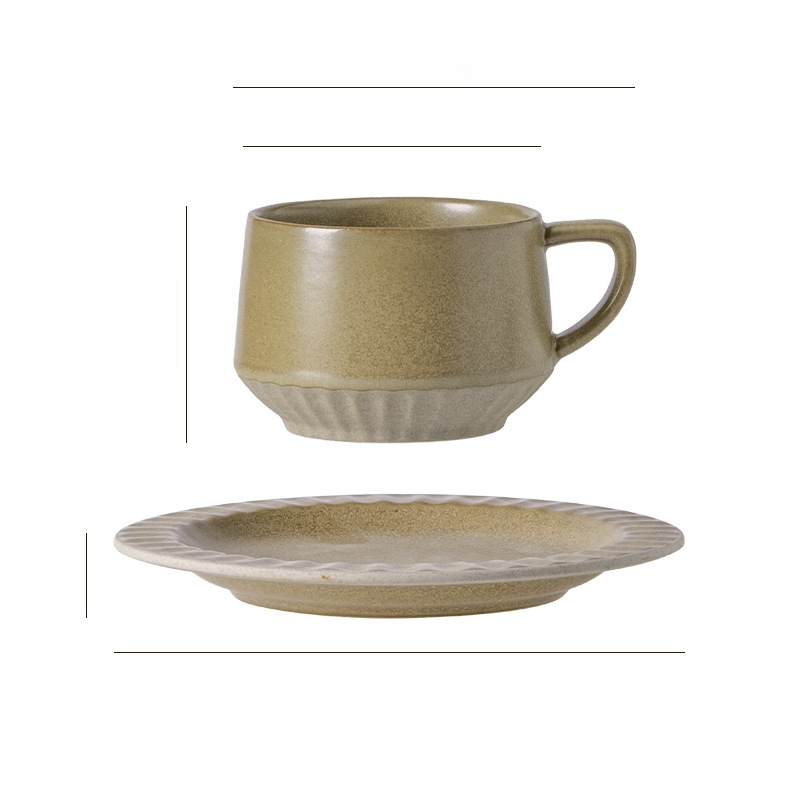 Keramikas kafas krūze ar ziedu rakstu, retro stilā, divu vienību komplekts, mikroviļņu krāsnij droša un izturīga pret augstām temperatūrām