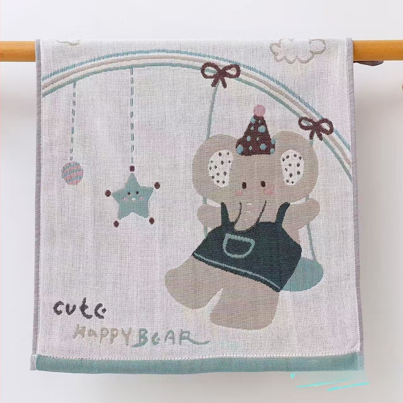 100% kokvilnas kvadrātveļas dvielis, 32 diegu džakvards audums, 50 g, izšūts sejai dvielis