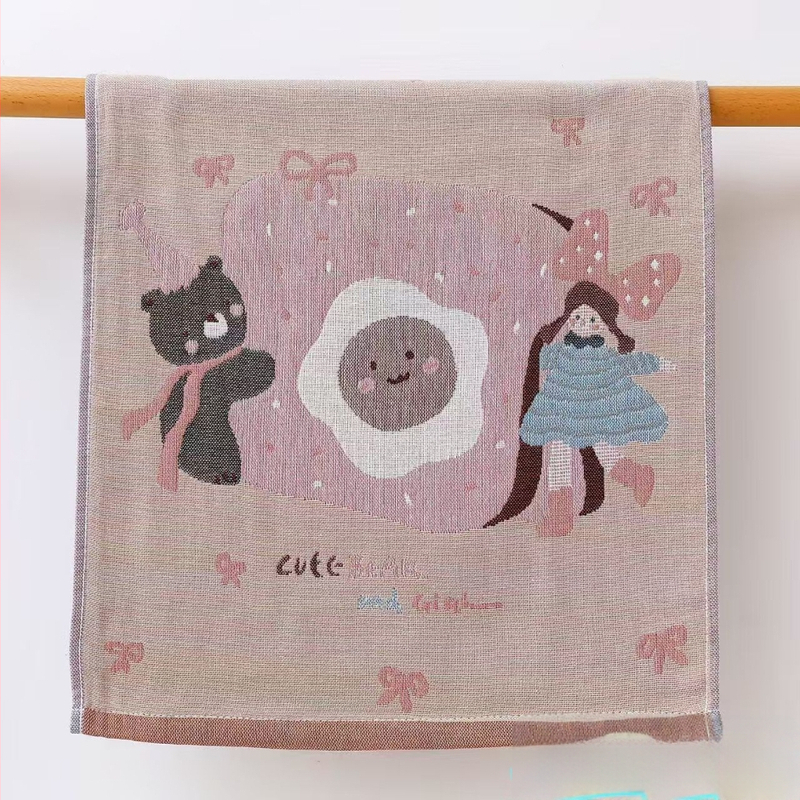 100% kokvilnas kvadrātveļas dvielis, 32 diegu džakvards audums, 50 g, izšūts sejai dvielis