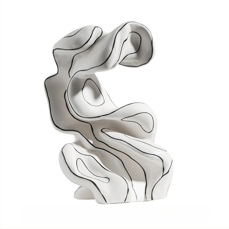 Keramikas dekoratīvā figūra mājai, porcelāns, ģeometrisks dizains, mūsdienīgs minimālisms, zīmols Clear Day