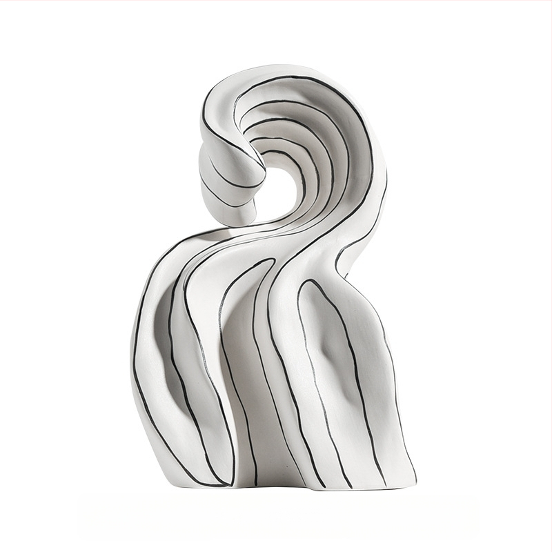 Keramikas dekoratīvā figūra mājai, porcelāns, ģeometrisks dizains, mūsdienīgs minimālisms, zīmols Clear Day