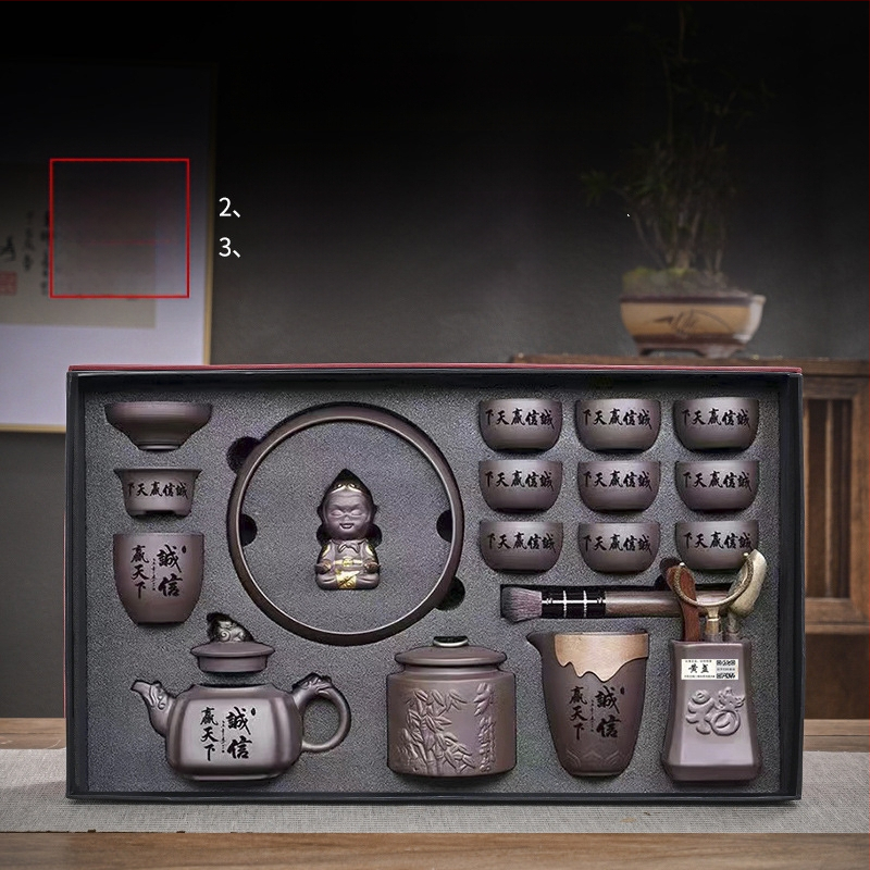 Purple Sand tējas komplekts — roku darbs ar reljefu, dāvanu komplekts 6–9 personām, gaišs luksusa retro stils