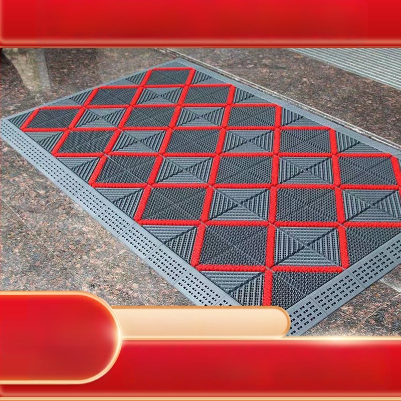 Подова постелка - нехлъзгаща се, външна входна за хотел, събира кал и прах, квадратна, дебелина 2,5 cm, пластмасов полимер, персонализируема за комерсиална употреба