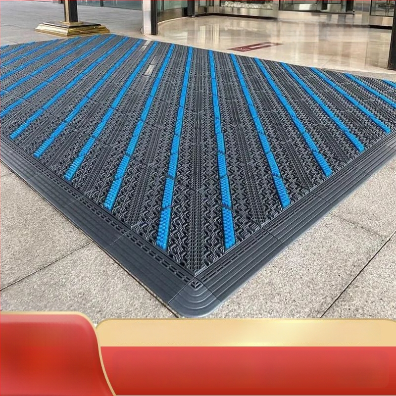 Подова постелка - нехлъзгаща се, външна входна за хотел, събира кал и прах, квадратна, дебелина 2,5 cm, пластмасов полимер, персонализируема за комерсиална употреба