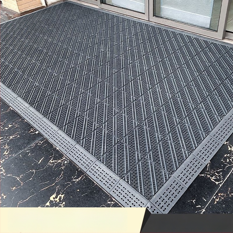 Подова постелка - нехлъзгаща се, външна входна за хотел, събира кал и прах, квадратна, дебелина 2,5 cm, пластмасов полимер, персонализируема за комерсиална употреба