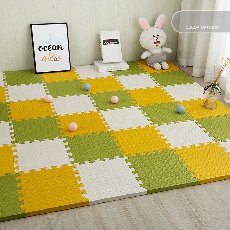 Bērnu putu pamatnes kilimats ar savienojamiem puzles elementiem, burbuļveida materiāls, guļamistabai, mūsdienīgs vienkāršums