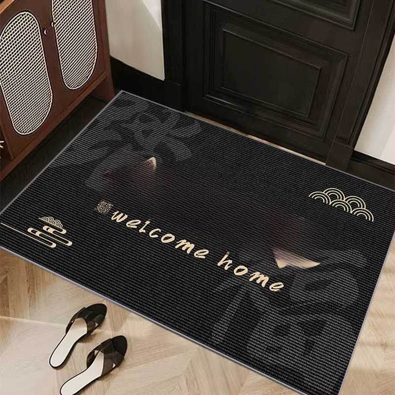 Ieejas paklājs, kristāla velūrs, kvadrāta forma, pielāgota apdruka, mazgājams