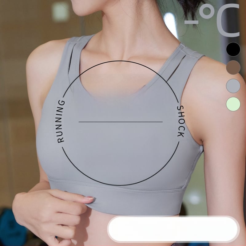 Γυναικείο αθλητικό σουτιέν με ενιαία σταθερή επένδυση στήθους, βασικό ύφασμα νάιλον, επένδυση από σπαντέξ (30–50%), χωρίς ιμάντες, τριγωνικά cups, μεσαίο σχήμα καλουπιού, απορροφά τον ιδρώτα, για τρέξιμο και γιόγκα