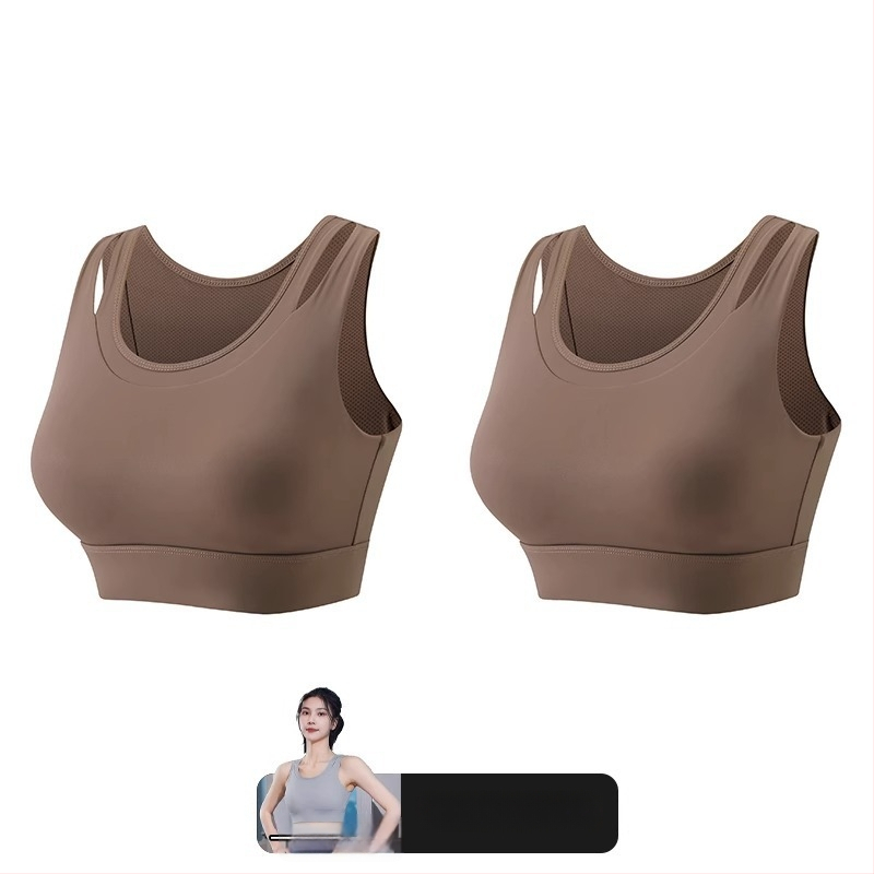 Γυναικείο αθλητικό σουτιέν με ενιαία σταθερή επένδυση στήθους, βασικό ύφασμα νάιλον, επένδυση από σπαντέξ (30–50%), χωρίς ιμάντες, τριγωνικά cups, μεσαίο σχήμα καλουπιού, απορροφά τον ιδρώτα, για τρέξιμο και γιόγκα