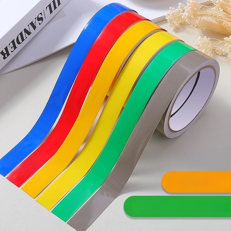 PVC декоративен стенен стикер лента – солиден модел, 1 бр., модерен минималистичен плосък дизайн