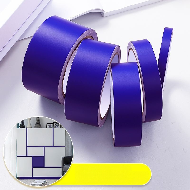 PVC декоративен стенен стикер лента – солиден модел, 1 бр., модерен минималистичен плосък дизайн